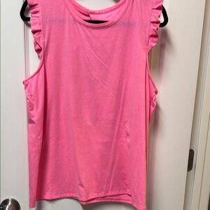 Lily Pulitzer XL Luxletic Pink Sleeveless Ruffle Top